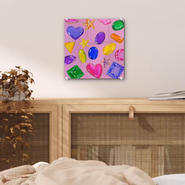 Edelstenen - Vormen - Hartje - Kleurrijk plexiglas 5mm klein -sfeer4