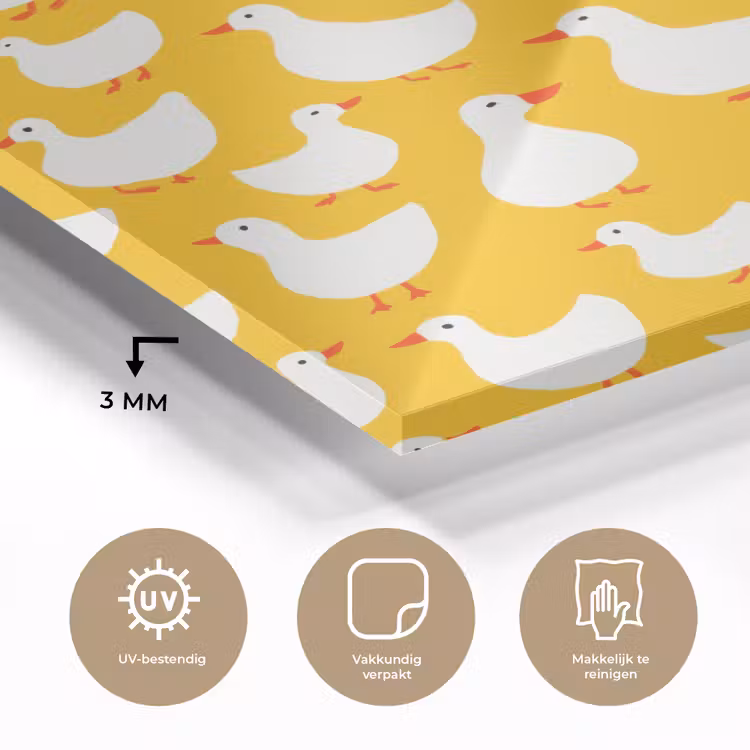 Eendjes - Patroon - Geel plexiglas 5mm klein 11 -sfeer2