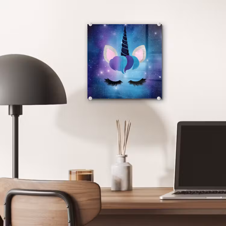 Eenhoorn - Sterren - Magisch - Blauw plexiglas 5mm klein -sfeer6
