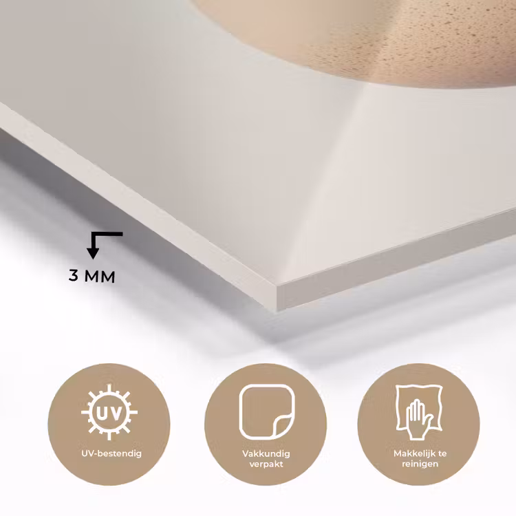 Ei - Beige - Ovaal - Egaal plexiglas 5mm klein -sfeer2