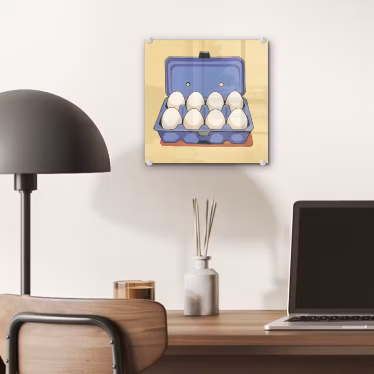 Eieren - Doos - Minimalistisch - Blauw plexiglas 5mm klein -sfeer6