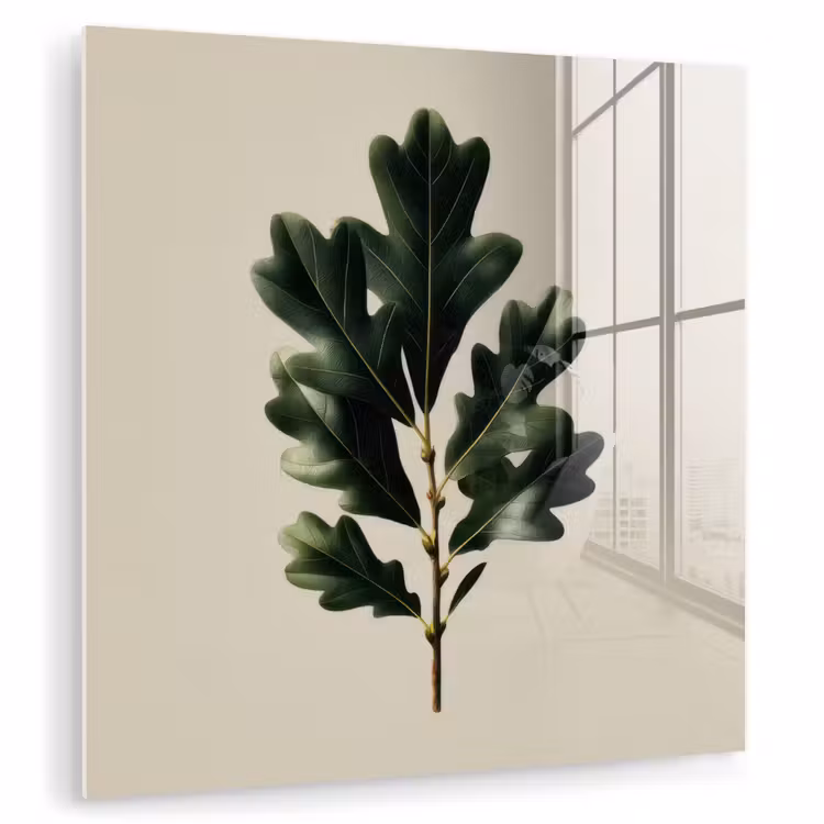 Eikenbladeren - Beige - Groen - Golvende randen plexiglas 5mm klein -zzzproduct_nieuw