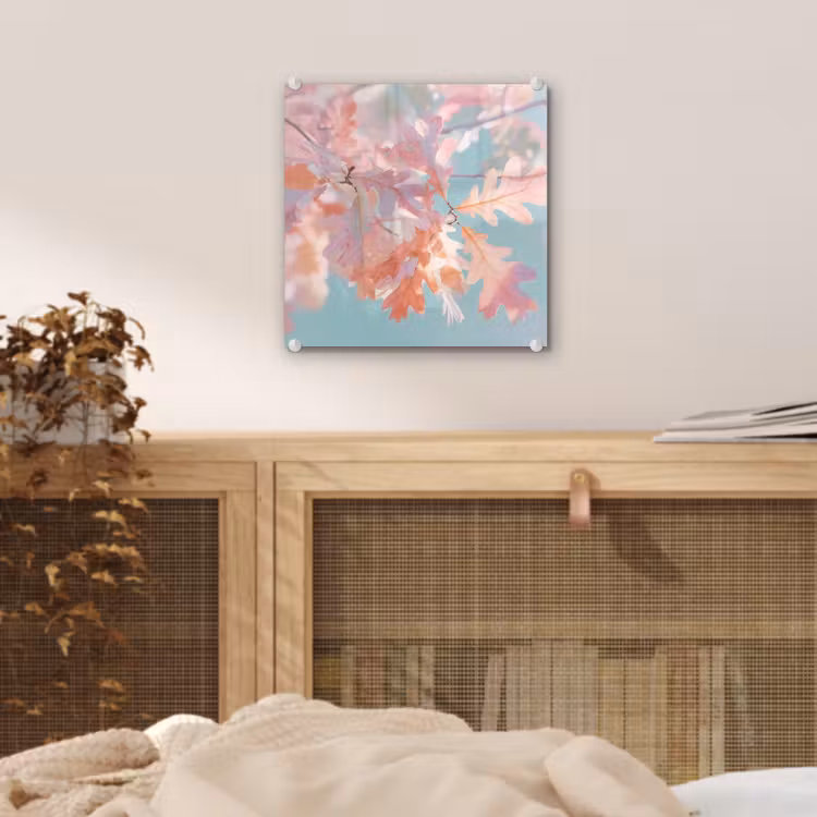 Eikenbladeren - Takken - Roze plexiglas 5mm klein -sfeer4