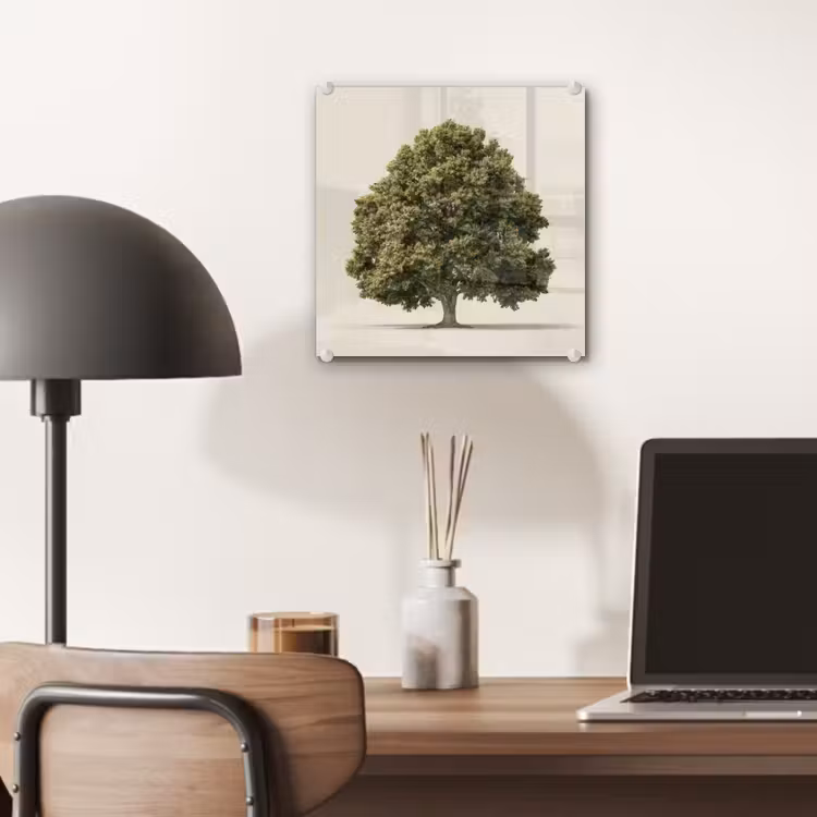 Eikenboom - Groen - Lichte achtergrond plexiglas 5mm klein -sfeer6