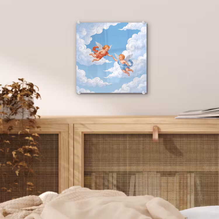 Engel - Vliegend - Klassiek - Blauw plexiglas 5mm klein -sfeer4