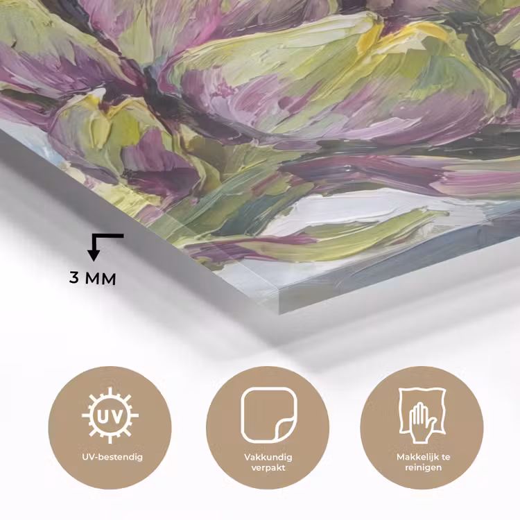 Glas schilderij - Eten - Artisjok - Modern - Eten - Artisjok - Modern plexiglas 5mm klein