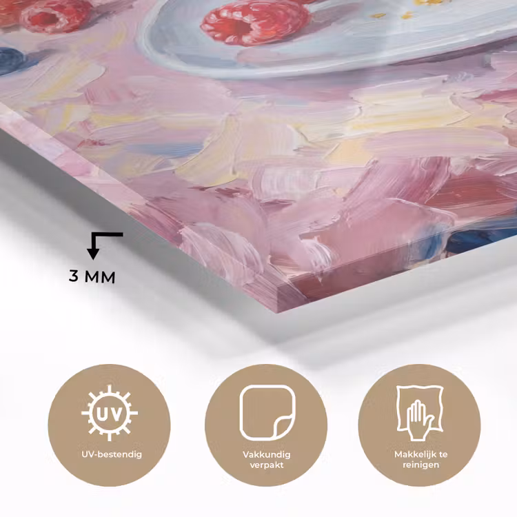 Eten - Cheesecake - Bessen - Abstract - Roze plexiglas 5mm klein -sfeer2