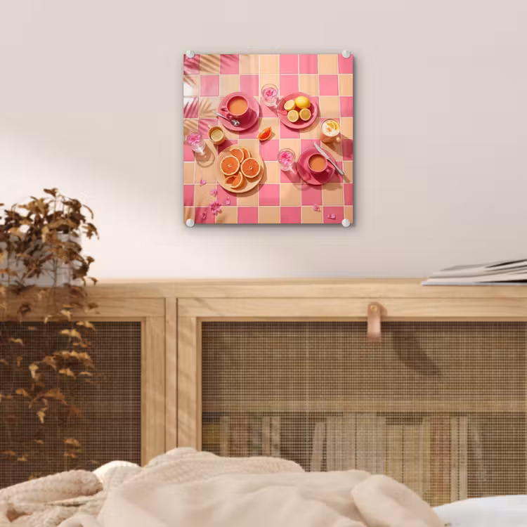 Eten - Citrusvruchten - Stillevens - Roze - Oranje plexiglas 5mm klein -sfeer4