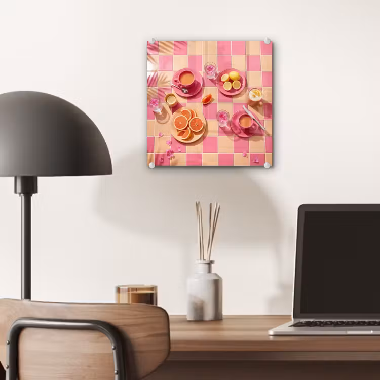 Eten - Citrusvruchten - Stillevens - Roze - Oranje plexiglas 5mm klein -sfeer6