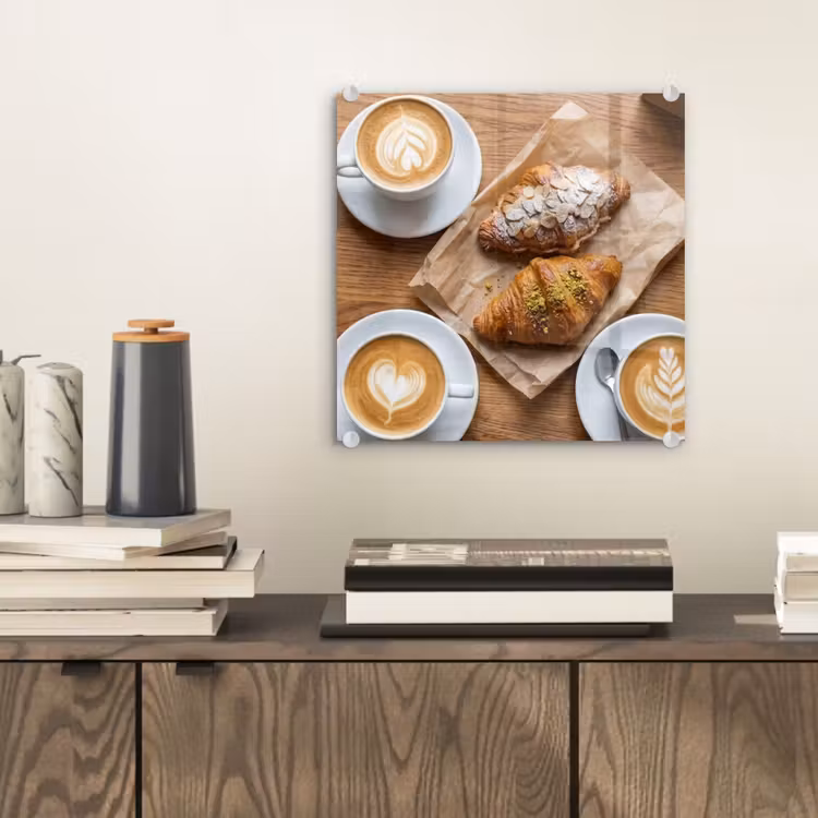 Eten - Croissant - Koffie - Ontbijt - Modern plexiglas 5mm klein -sfeer1