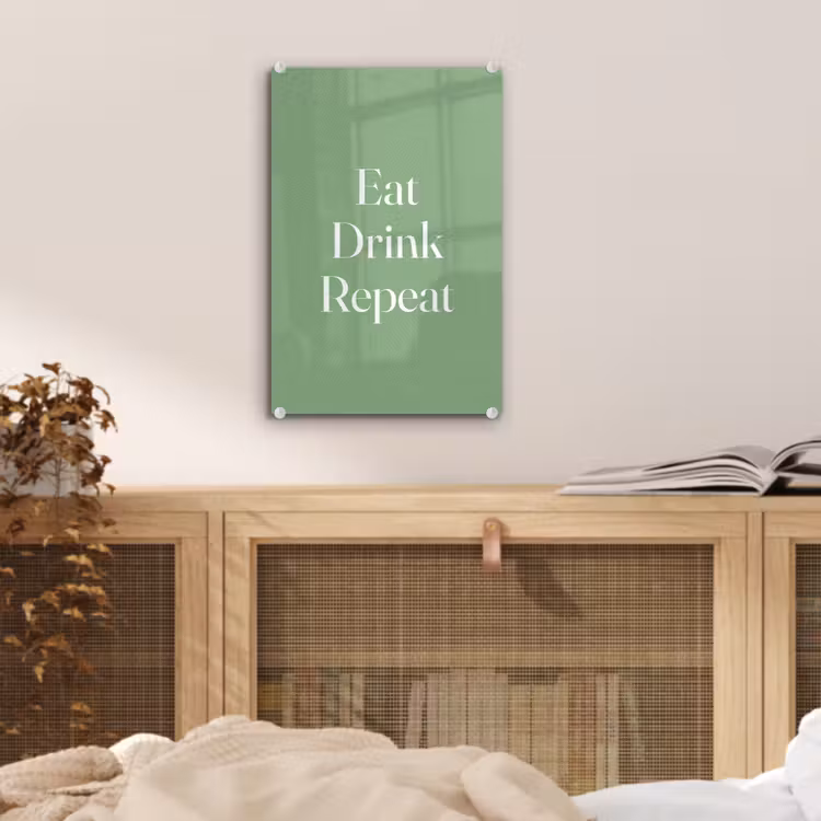 Eten - Drinken - Tekst - Mintgroen plexiglas 5mm klein -sfeer4