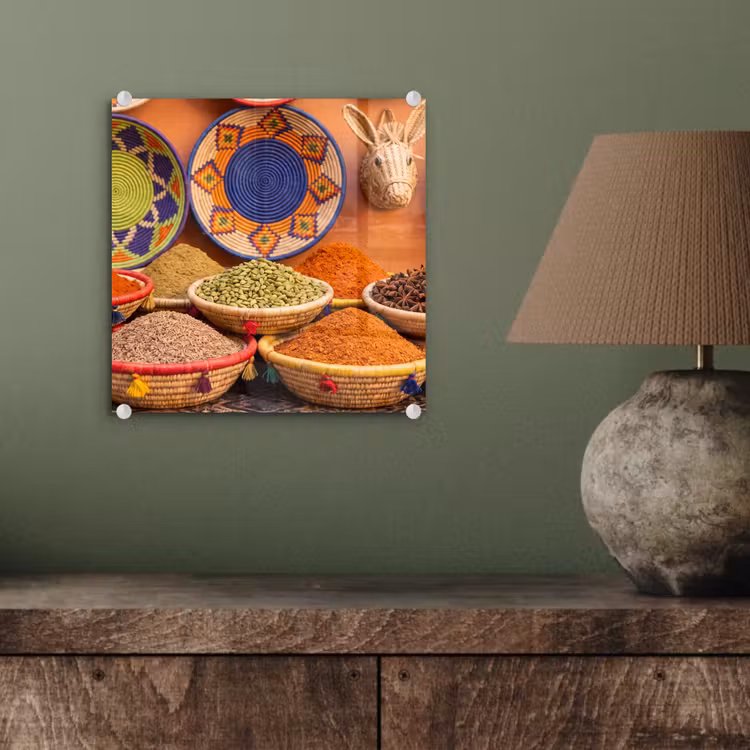 Glas schilderij - Eten - Kleurrijk - Cultuur - Eten - Kleurrijk - Cultuur plexiglas 5mm klein
