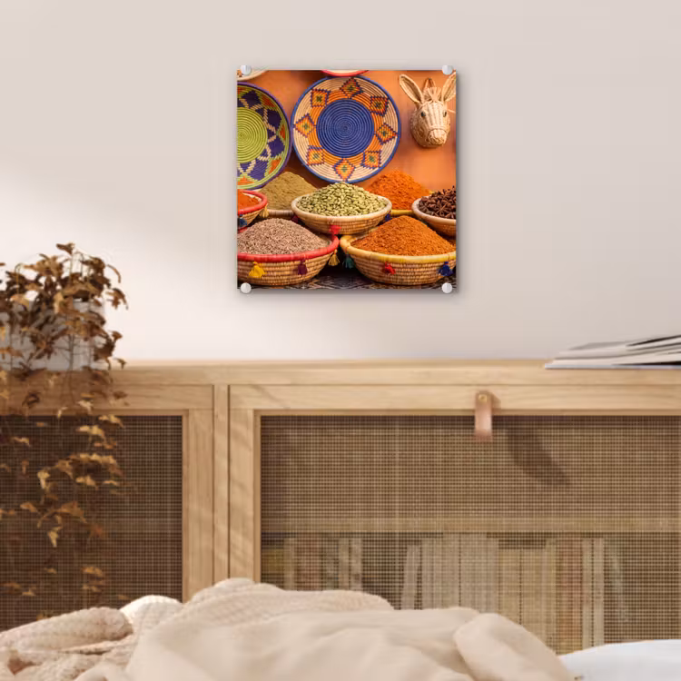 Glas schilderij - Eten - Kleurrijk - Cultuur - Eten - Kleurrijk - Cultuur plexiglas 5mm klein