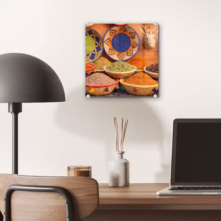 Glas schilderij - Eten - Kleurrijk - Cultuur - Eten - Kleurrijk - Cultuur plexiglas 5mm klein