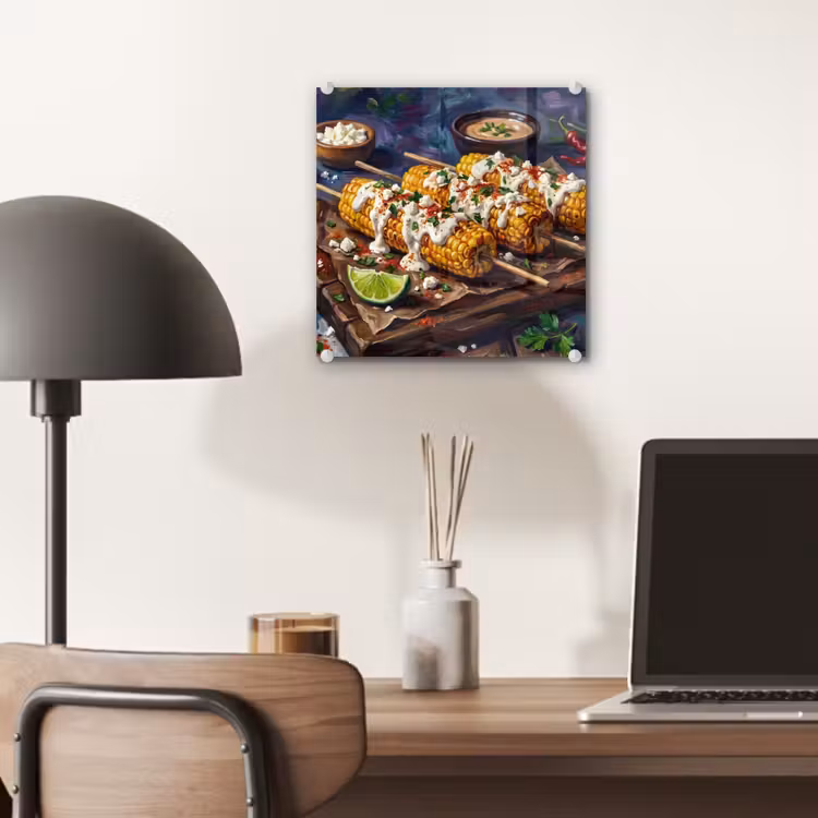 Eten - Maïs - Saus - Geschilderd - Geel plexiglas 5mm klein -sfeer6