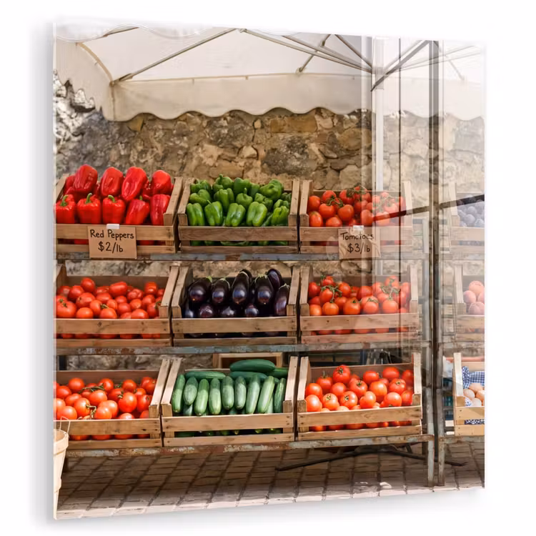 Glas schilderij - Eten - Markt - Vers - Eten - Markt - Vers plexiglas 5mm klein