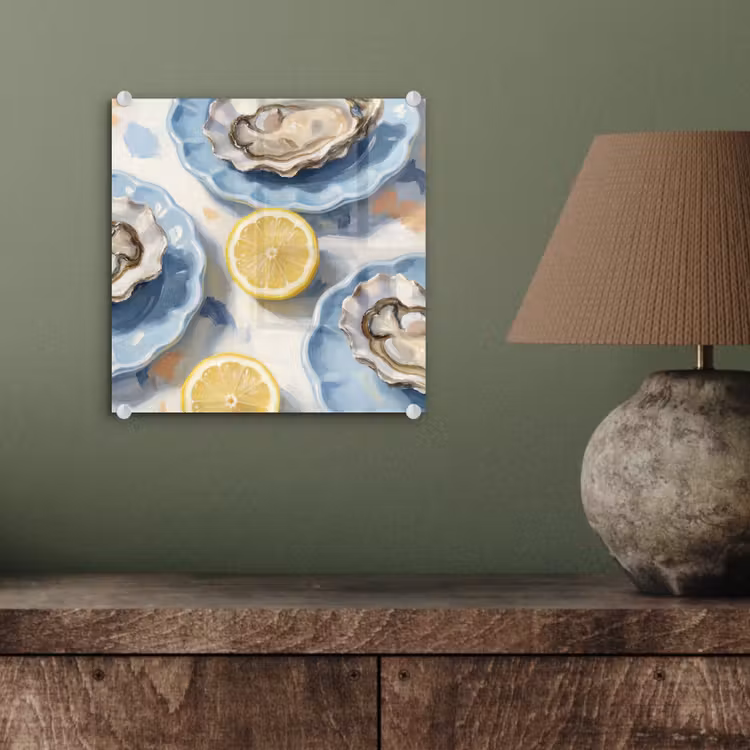 Eten - Oesters - Citroenen - Modern - Geel plexiglas 5mm klein -sfeer3