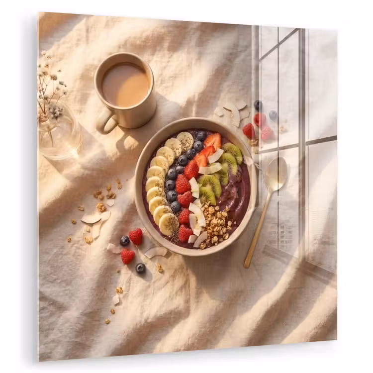 Eten - Ontbijtkom - Fruit - Gezond - Kleurrijk plexiglas 5mm klein -zzzproduct_nieuw