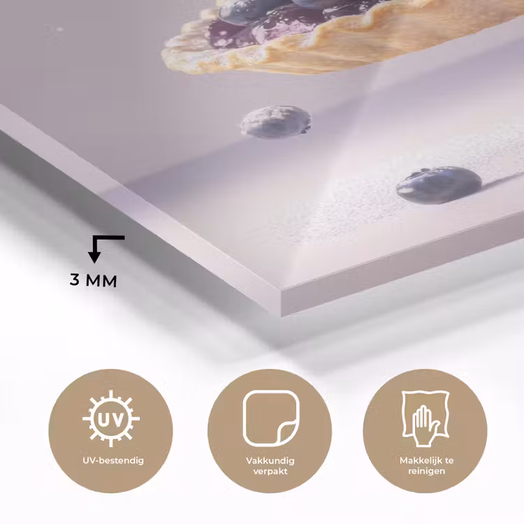 Eten - Taart - Bessen - Blauw plexiglas 5mm klein -sfeer2