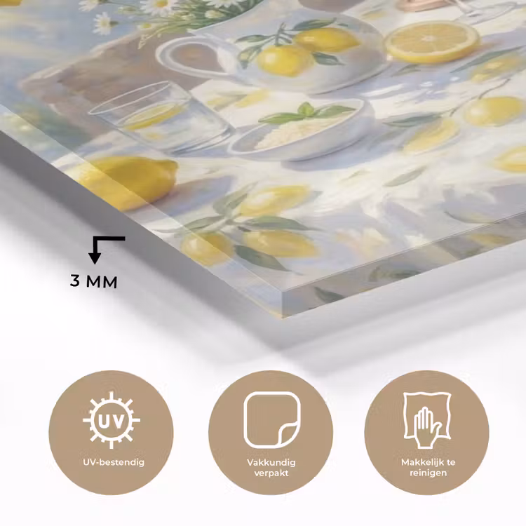 Eten - Terras - Zomer - Geschilderd - Geel plexiglas 5mm klein -sfeer2