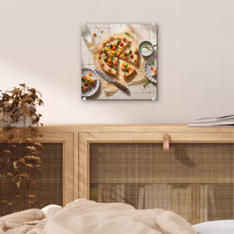 Eten - Tomaten - Basilicum - Maaltijd - Vers plexiglas 5mm klein -sfeer4