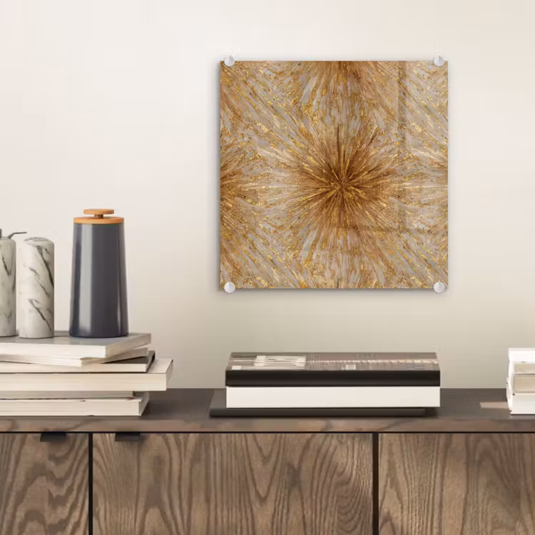 Explosie - Abstract - Goud - Wit plexiglas 5mm klein 11 -sfeer1