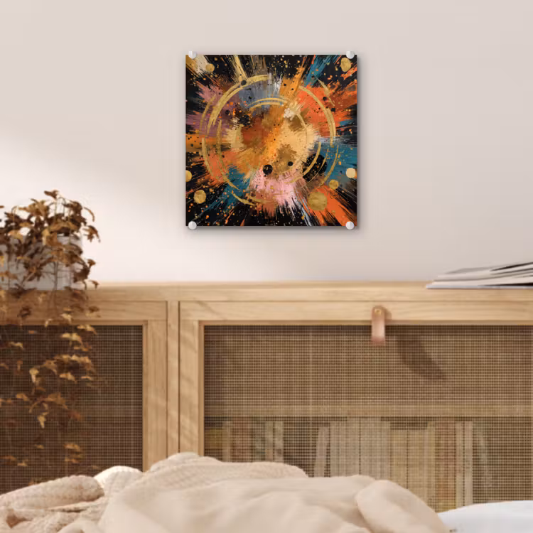 Explosie - Verfstructuur - Goud - Abstract plexiglas 5mm klein -sfeer4