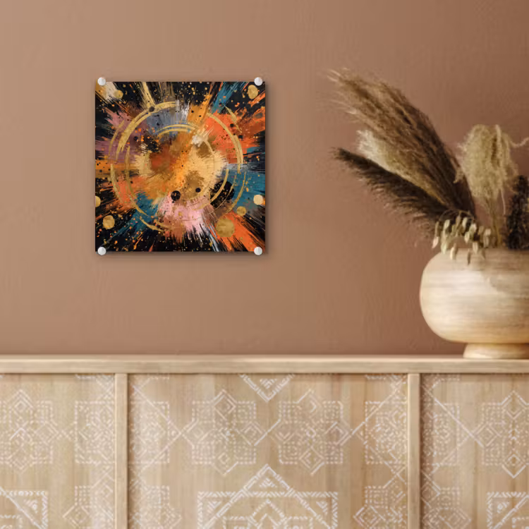 Explosie - Verfstructuur - Goud - Abstract plexiglas 5mm klein -sfeer5