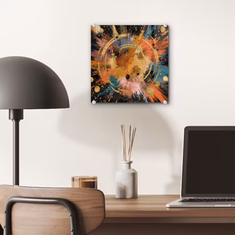 Explosie - Verfstructuur - Goud - Abstract plexiglas 5mm klein -sfeer6