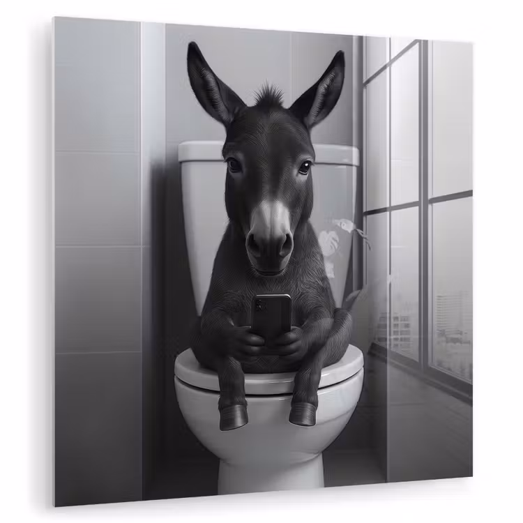 Ezel - Telefoon - Toilet - Zwart - Wit plexiglas 5mm klein -zzzproduct_nieuw