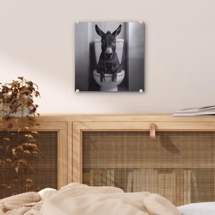 Ezel - Telefoon - Toilet - Zwart - Wit plexiglas 5mm klein -sfeer4
