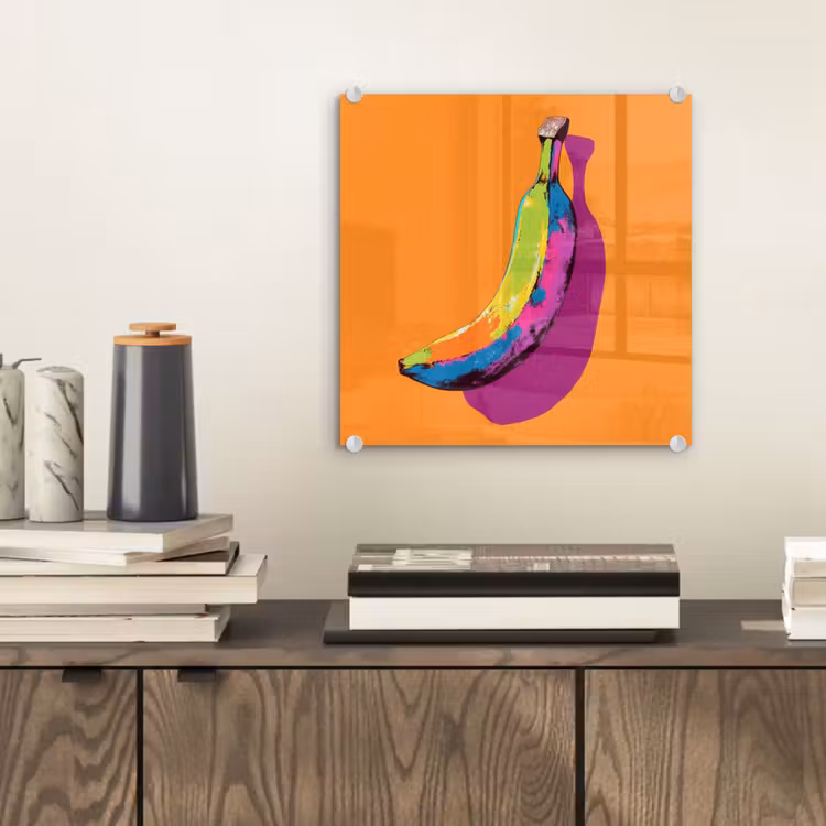 Felle kleuren - Banaan - popart plexiglas 5mm klein -sfeer1