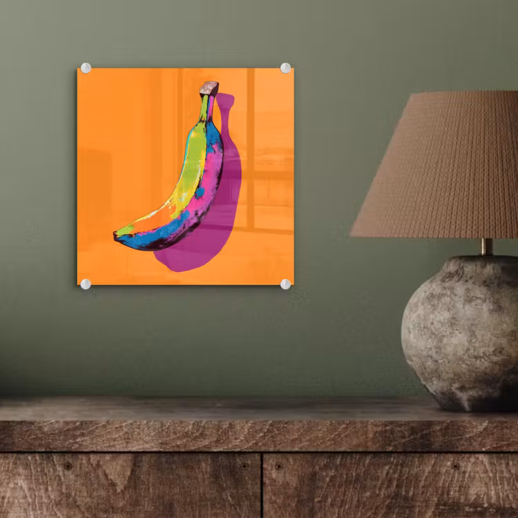 Felle kleuren - Banaan - popart plexiglas 5mm klein -sfeer3