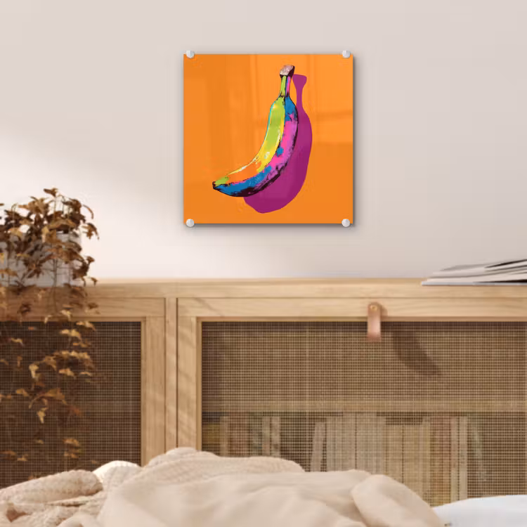 Felle kleuren - Banaan - popart plexiglas 5mm klein -sfeer4