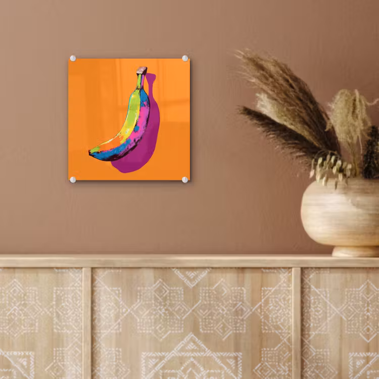 Felle kleuren - Banaan - popart plexiglas 5mm klein -sfeer5