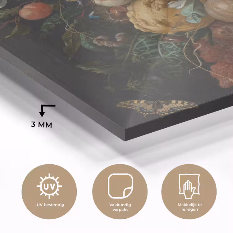 Festoen van vruchten en bloemen - Schilderij van Jan Davidsz. de Heem plexiglas 5mm klein -sfeer2