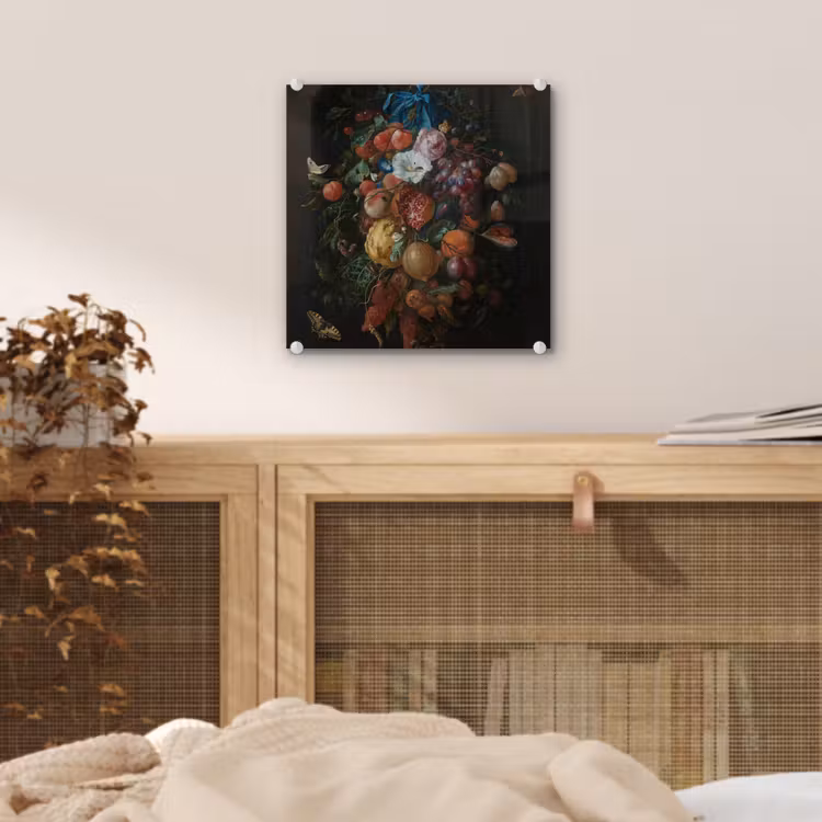 Festoen van vruchten en bloemen - Schilderij van Jan Davidsz. de Heem plexiglas 5mm klein -sfeer4