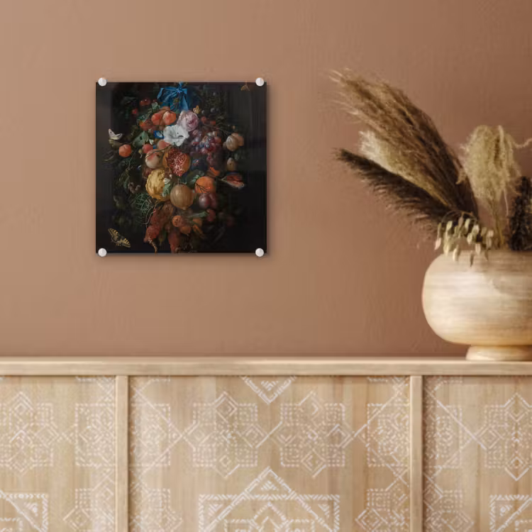 Festoen van vruchten en bloemen - Schilderij van Jan Davidsz. de Heem plexiglas 5mm klein -sfeer5