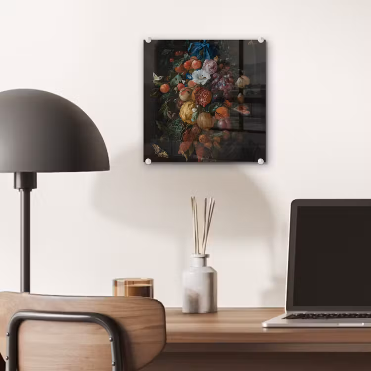 Festoen van vruchten en bloemen - Schilderij van Jan Davidsz. de Heem plexiglas 5mm klein -sfeer6