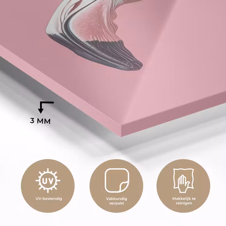 Flamingo - Roze - Koksmuts - Vogel plexiglas 5mm klein -sfeer2