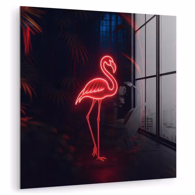 Flamingo - Roze - Neon - Licht plexiglas 5mm klein -zzzproduct_nieuw