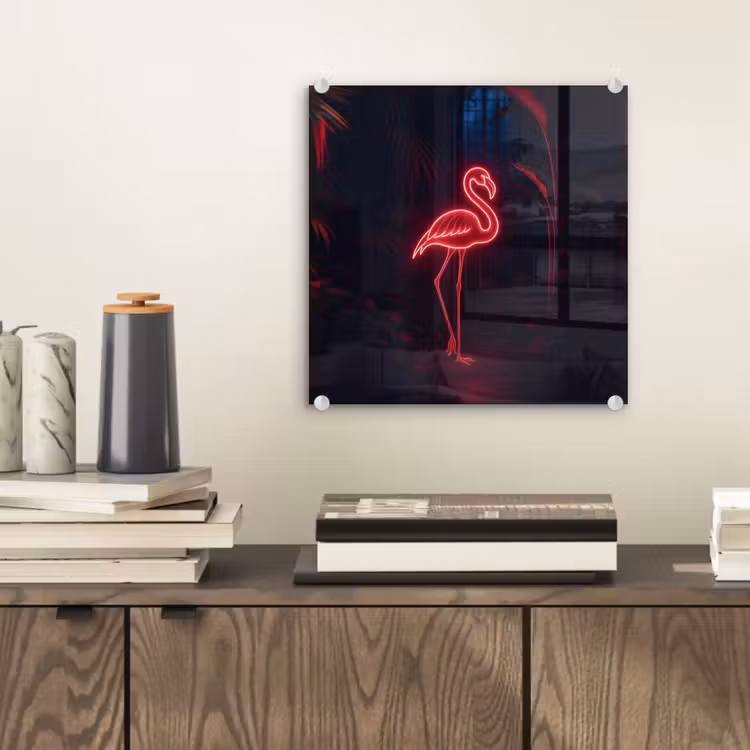 Flamingo - Roze - Neon - Licht plexiglas 5mm klein -sfeer1