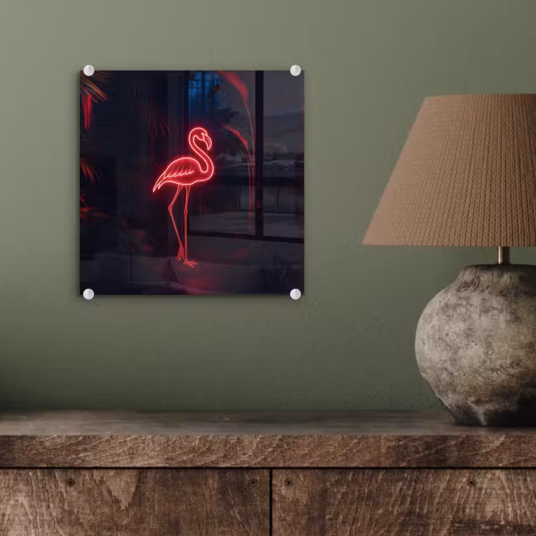Flamingo - Roze - Neon - Licht plexiglas 5mm klein -sfeer3