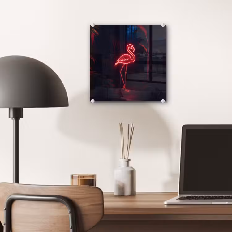 Flamingo - Roze - Neon - Licht plexiglas 5mm klein -sfeer6