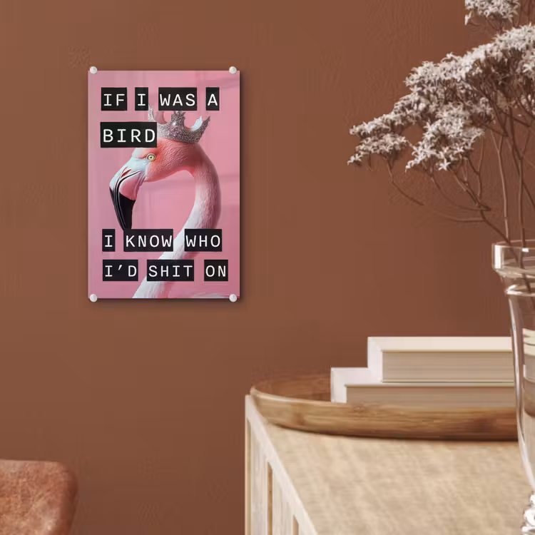Flamingo - Roze - Vogel - Decoratie plexiglas 5mm klein -sfeer5