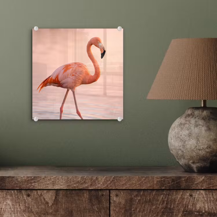 Flamingo - Water - Roze plexiglas 5mm klein -sfeer3