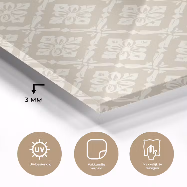 Floraal - Ornament - Beige plexiglas 5mm klein 11 -sfeer2