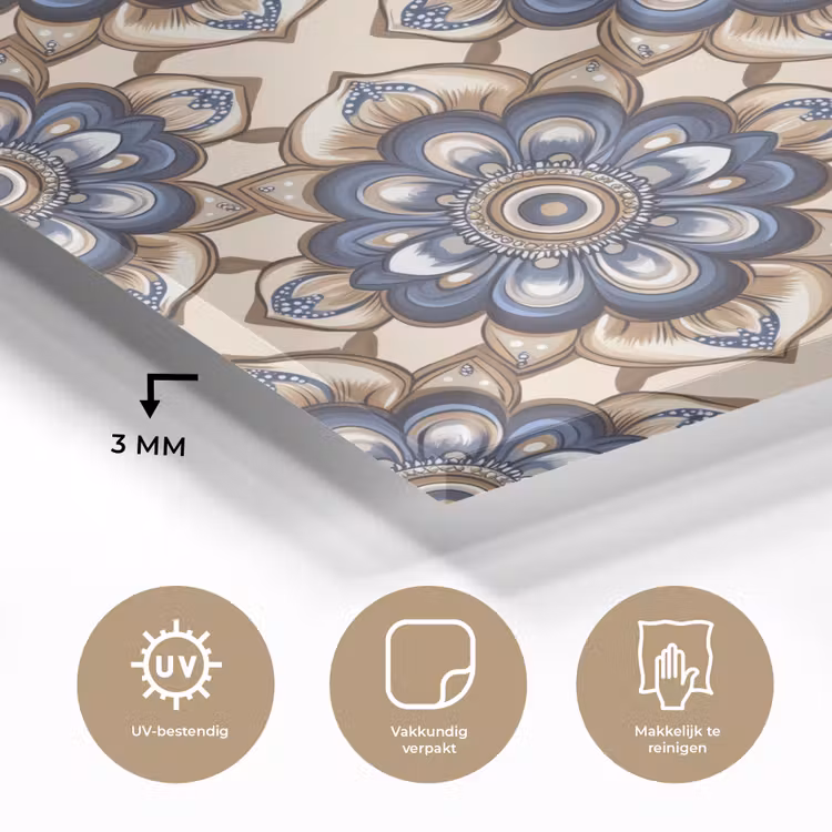 Floraal - Ornament - Blauw plexiglas 5mm klein 11 -sfeer2
