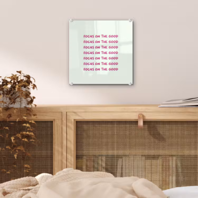 Focus on the good - Roze plexiglas 5mm klein -sfeer4