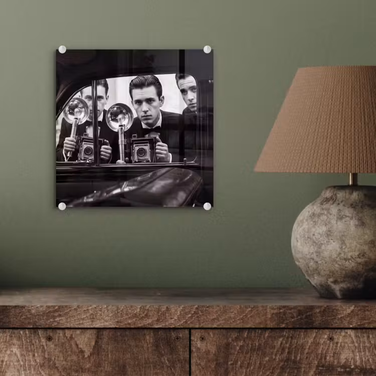 Fotograaf - Camera - Vintage - Journalistiek - Zwart-wit plexiglas 5mm klein -sfeer3